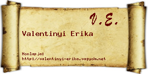 Valentinyi Erika névjegykártya