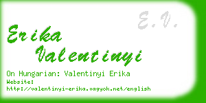erika valentinyi business card